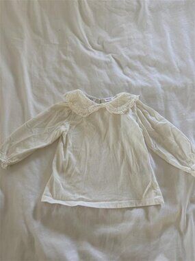 Zara Kids White Collared Long Sleeve Shirt- 12-18M